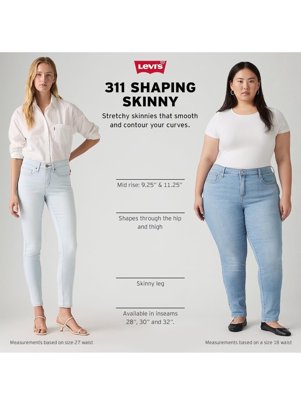 Levi's 🤍 Women's White 311 shaping Skinny Jeans - Picture 3 of 14